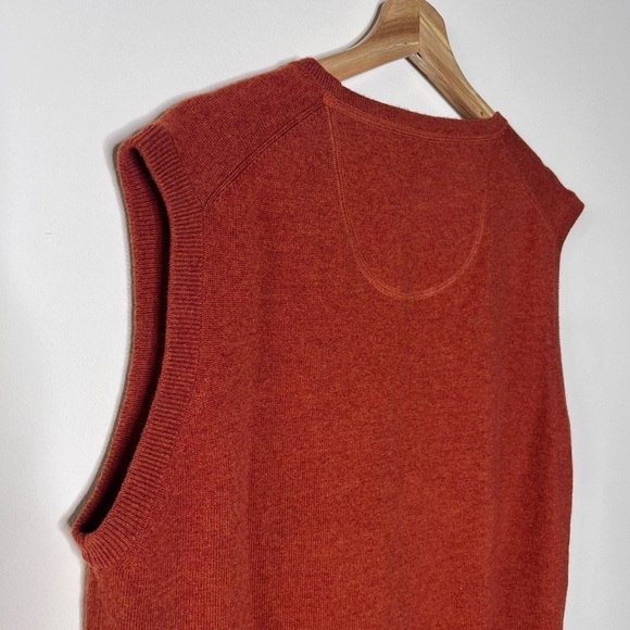 Fynch-Hatton premium wool cashmere sweater vest orange Medium - Picture 9 of 10